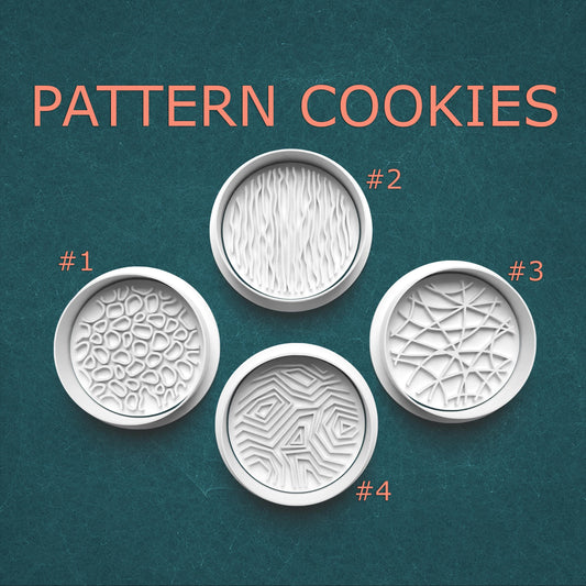 Pattern Cookie Stamp Set – 4 Unique Textured Cookie Designs