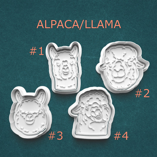Alpaca and Llama Cookie Cutter Set – 4 Fluffy Faces