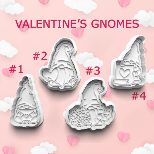 Valentine’s Gnome Cookie Cutter & Stamp Set – 4 Styles Available
