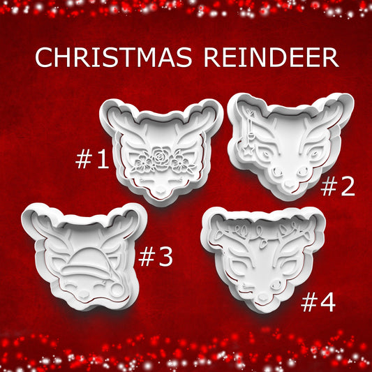 Christmas Reindeer Cookie Cutters – 4 Whimsical Deer Designs