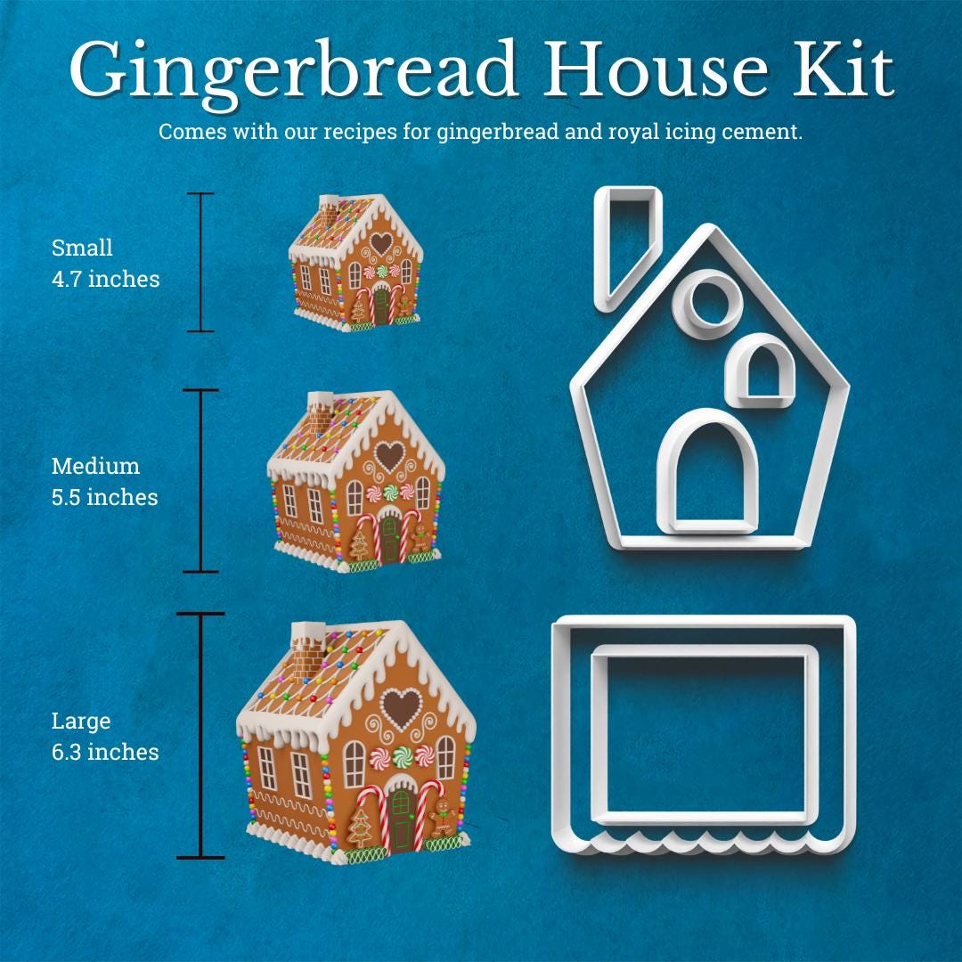 Gingerbread House Cookie Cutter Kit – DIY Holiday Baking Set