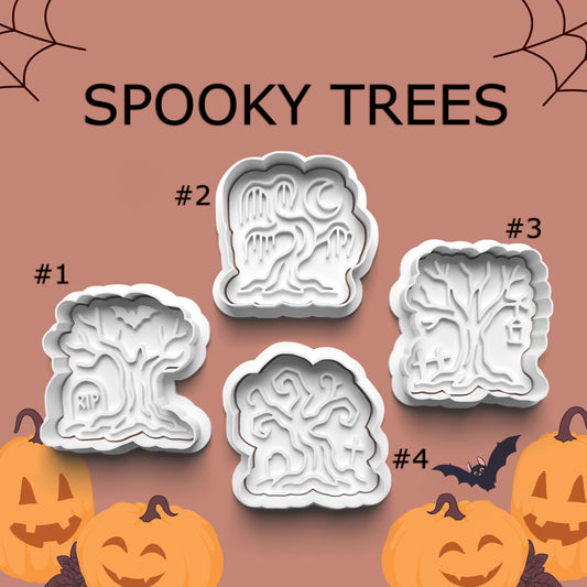 Spooky Trees Cutter & Stamp Set – Haunted Tree Cookie & Craft Shapes