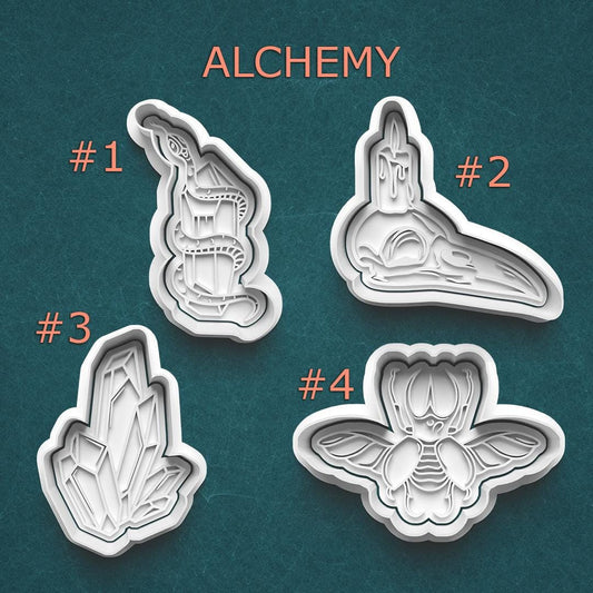 Mystical Alchemy Cookie Cutter Set ~ Snake ~ Candle Skull ~ Crystal ~ Beetle