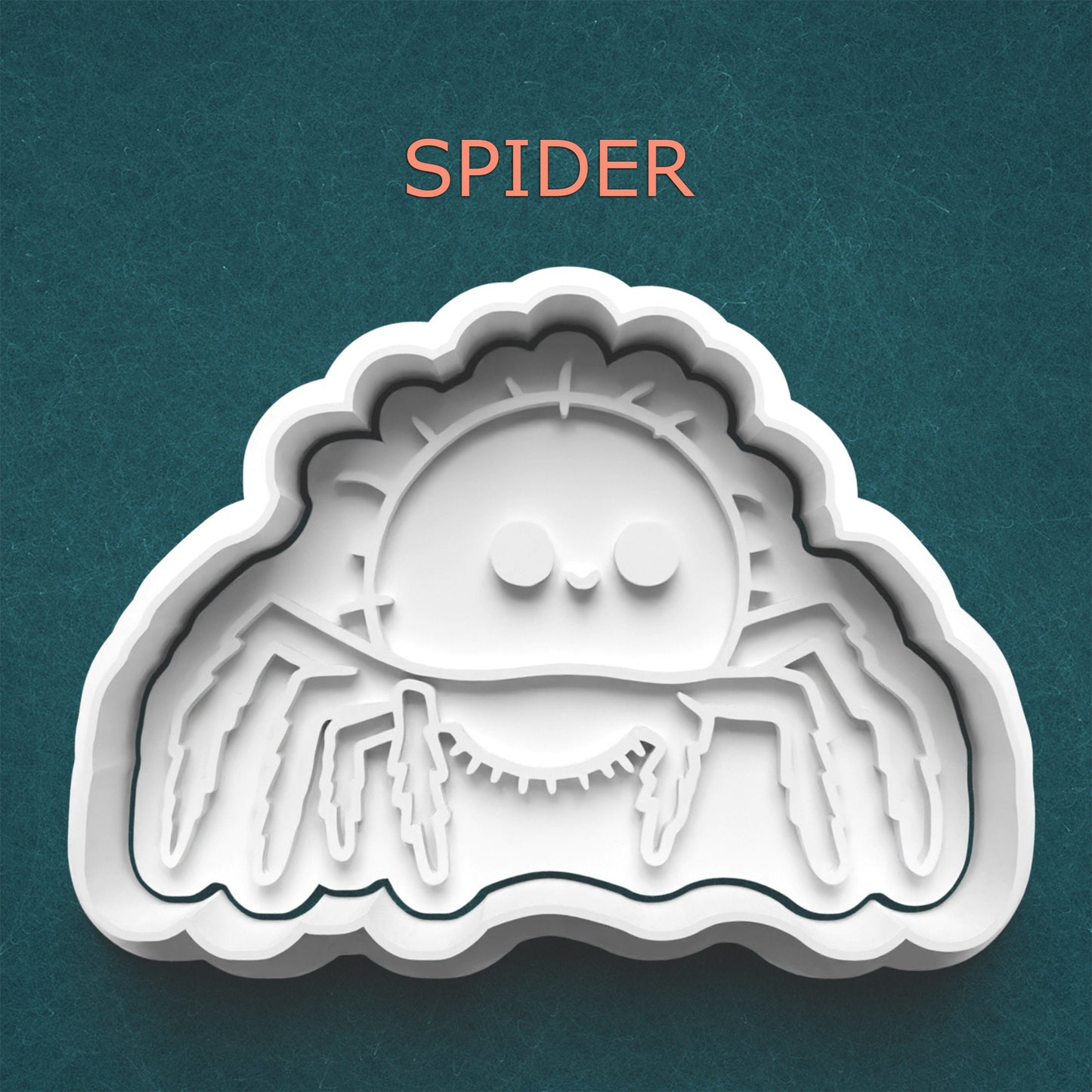 Cute Spider Cookie & Clay Cutter + Stamp Set