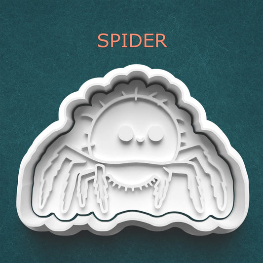 Cute Spider Cookie & Clay Cutter + Stamp Set