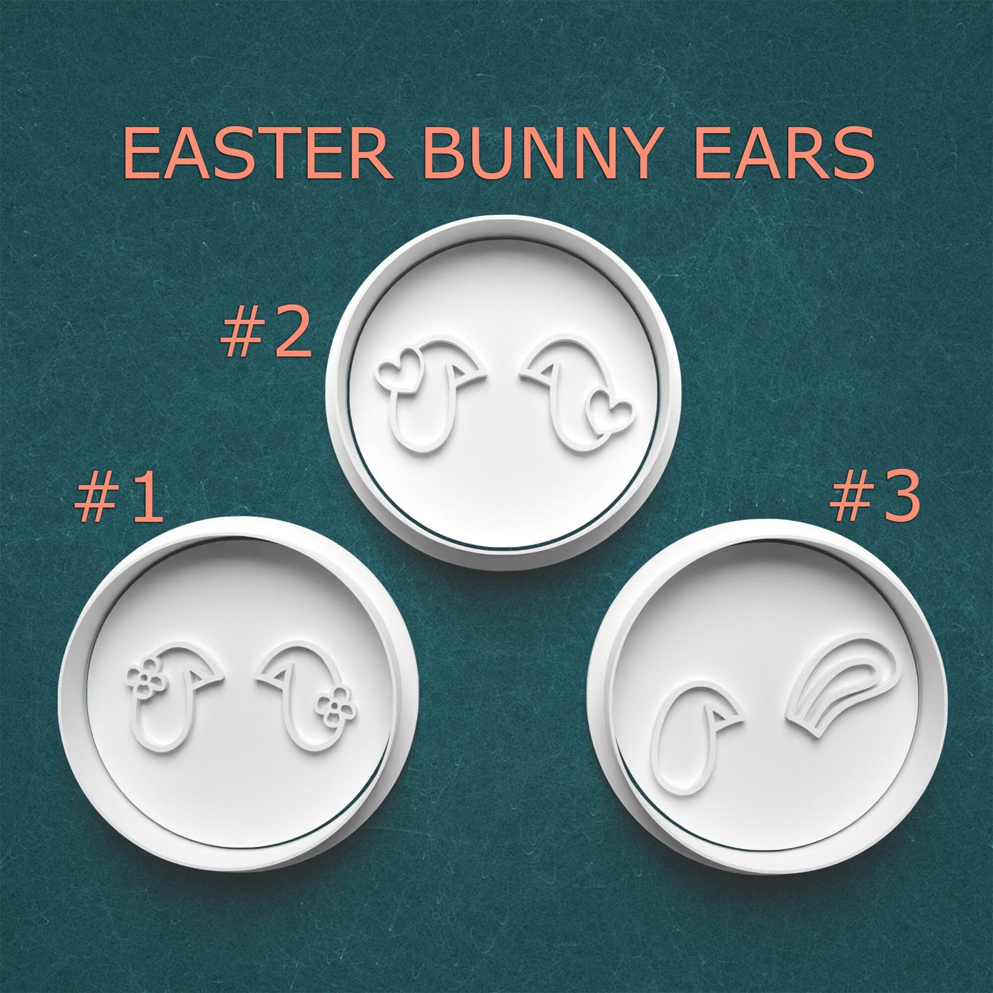 Easter Bunny Ears Cookie Cutter Set – 3 Cute Designs