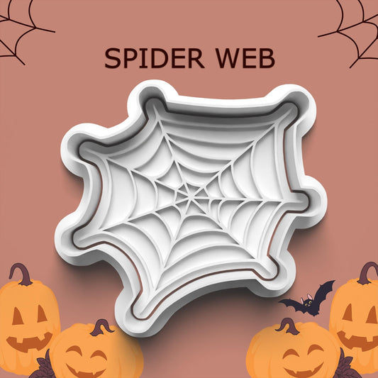 Spider Web Cookie Cutter & Stamp Set – 4 Sizes Available