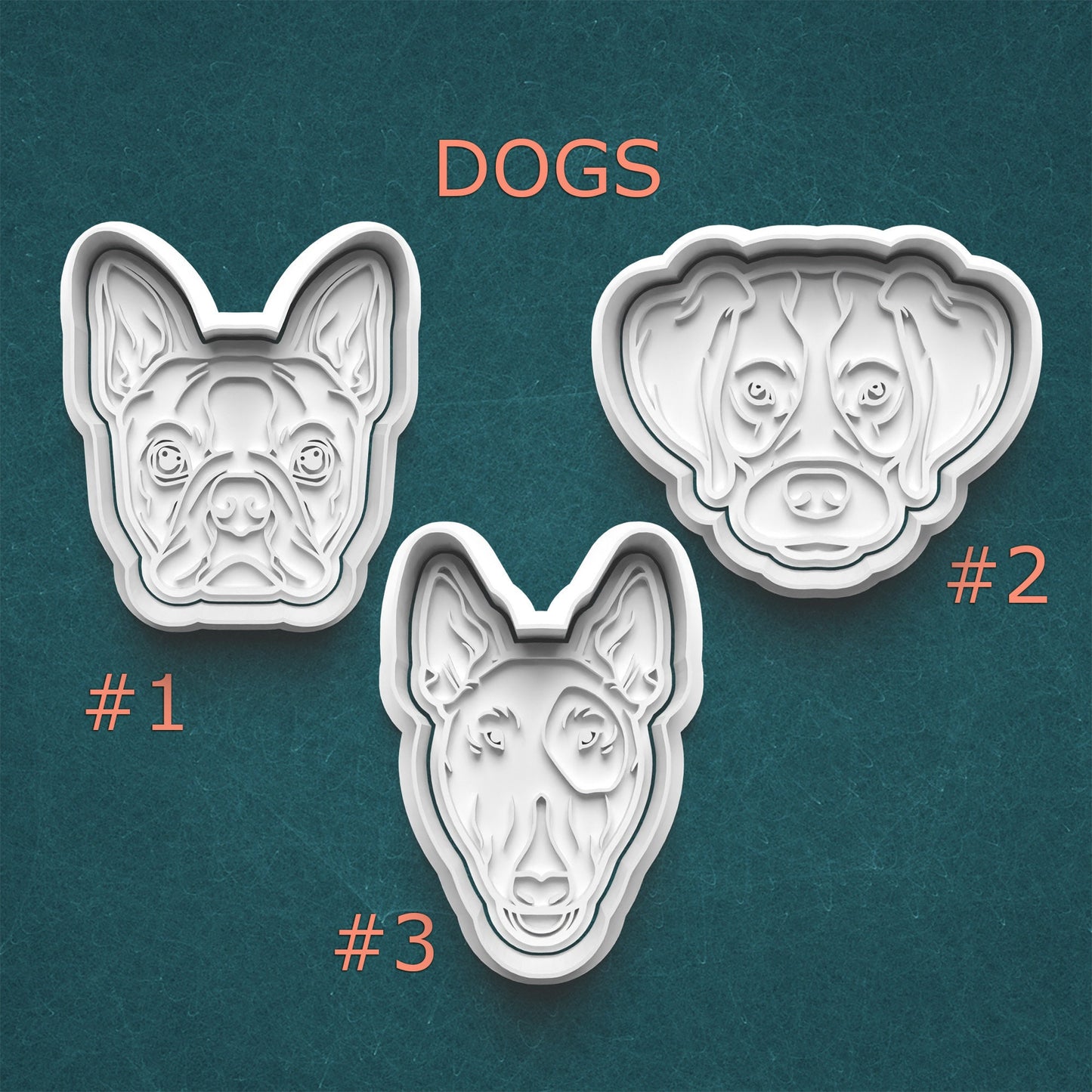 Bull Terrier, Boston Terrier, and Brittany Spaniel Cookie Cutter Set