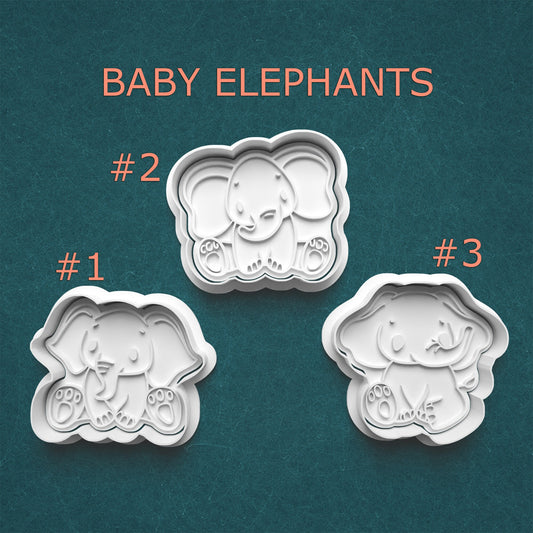 Baby Elephant Cookie Cutter Set – 3 Adorable Designs