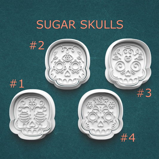 Sugar Skull Cutter & Stamp Set – Day of the Dead Cookie Tools