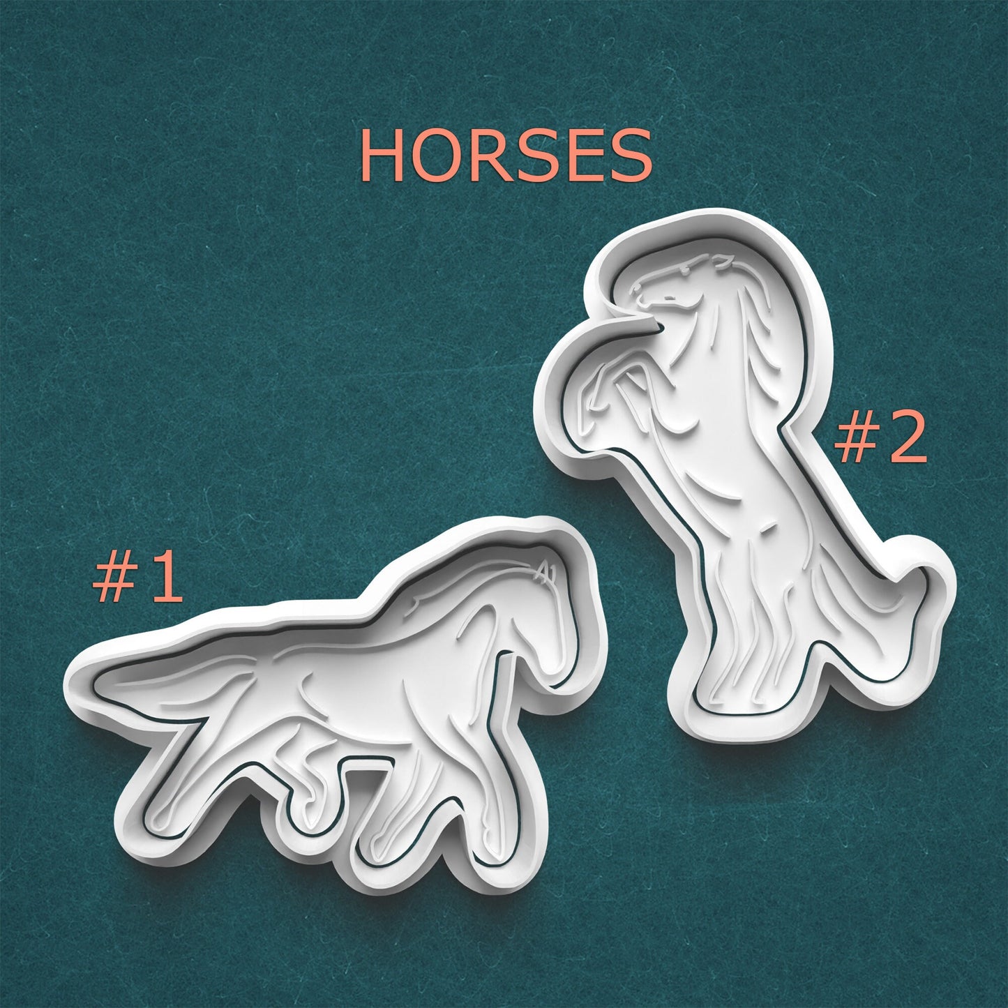 Horse Cookie Cutter Set – 2 Elegant Equestrian Designs