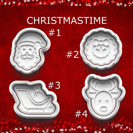 Christmastime Cutter & Stamp Set – Santa, Sleigh & Holiday Icons