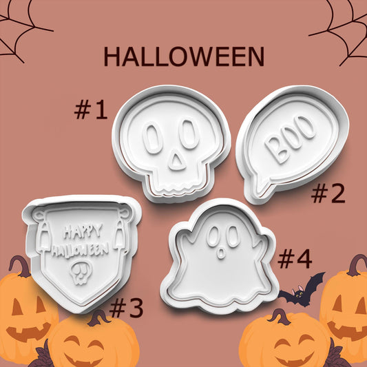 Halloween Cookie Cutter Set – Ghost, Skull, BOO & Banner