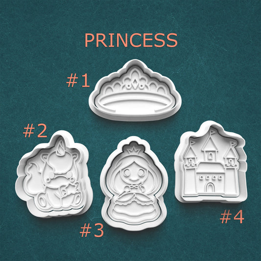 Princess Theme Cookie Cutter & Stamp Set – 4 Styles Available