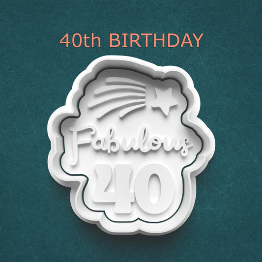 40th Birthday Cookie Cutter – Fabulous Forty Celebration Design | Perfect for Parties & Milestone Events