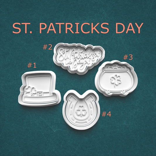 St. Patrick’s Day Cookie Cutter Set – Hat, Script, Pot, Horseshoe