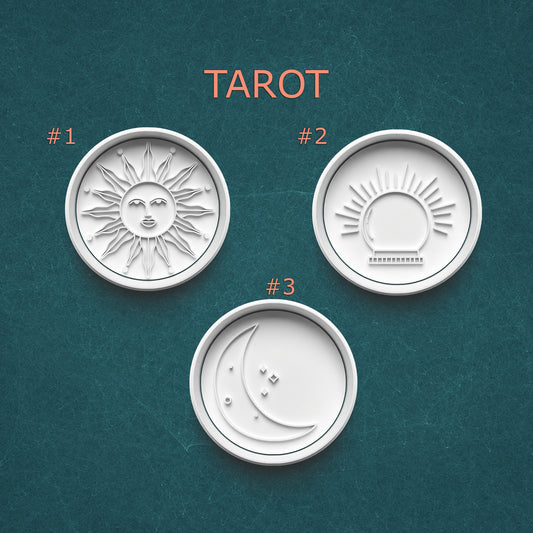 Tarot Cookie Cutter & Stamp Set – Sun, Moon, Crystal Ball