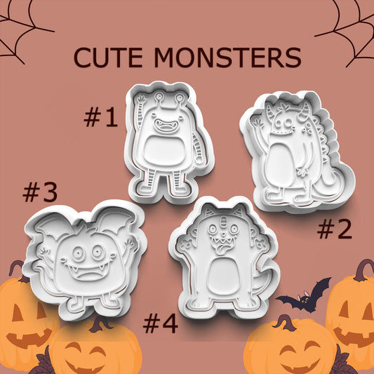 Cute Monsters Cookie Cutter Set – 4 Adorable Halloween Creatures