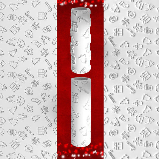 Classic Christmas Texture Roller – Holiday Icons in Embossed or Debossed Style
