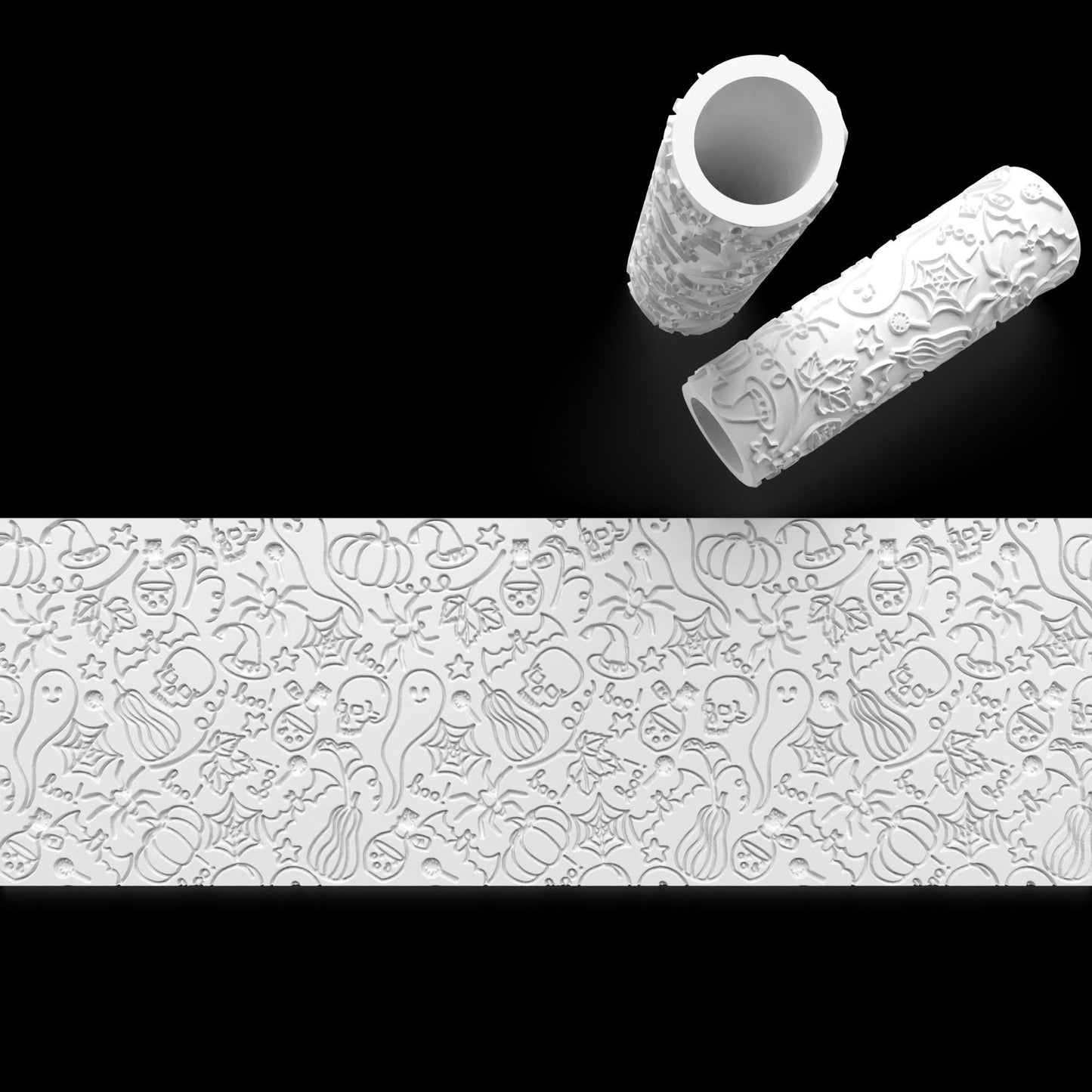 Halloween Icons Texture Roller – Embossed & Debossed Spooky Pattern