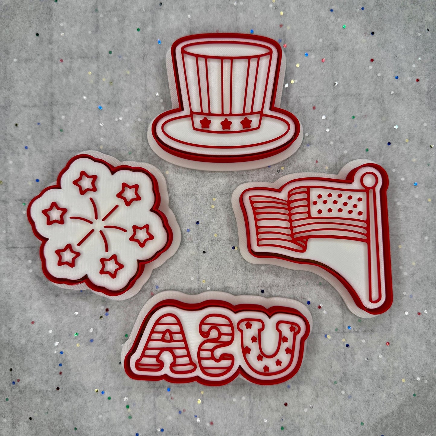 Fourth of July Cutters + Stamps ~ Patriotic Clay & Cookie Craft Set