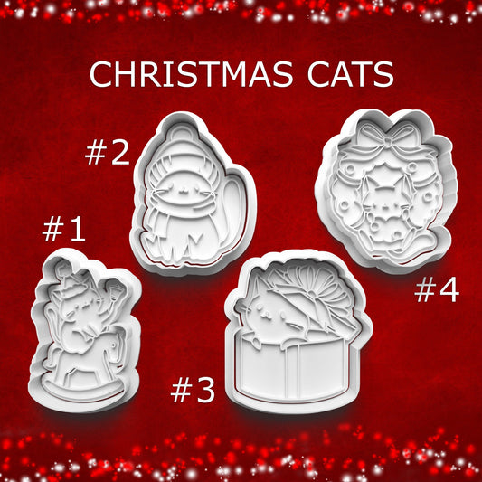 Christmas Cats Cookie Cutters – 4-Piece Festive Set