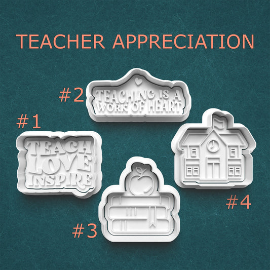 Teacher Appreciation Cutter & Stamp Set – School and Thank You Designs