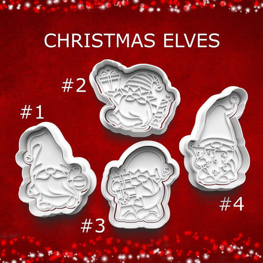 Christmas Elf Cookie Cutter & Stamp Set – 4 Styles Available