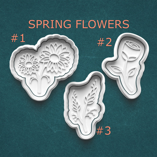 Spring Flowers Cookie Cutter Set – 3 Blooming Floral Designs