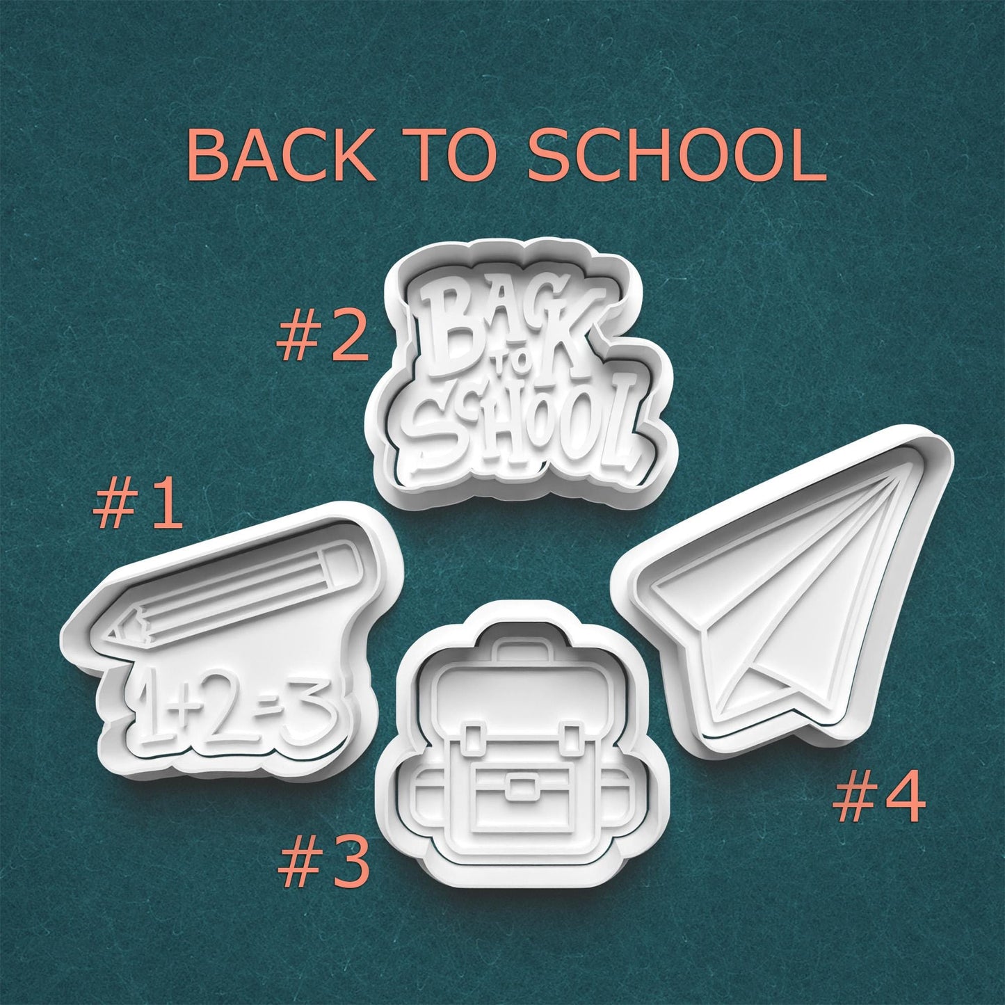Back to School Cookie Cutter & Stamp Set – 4 Styles Available