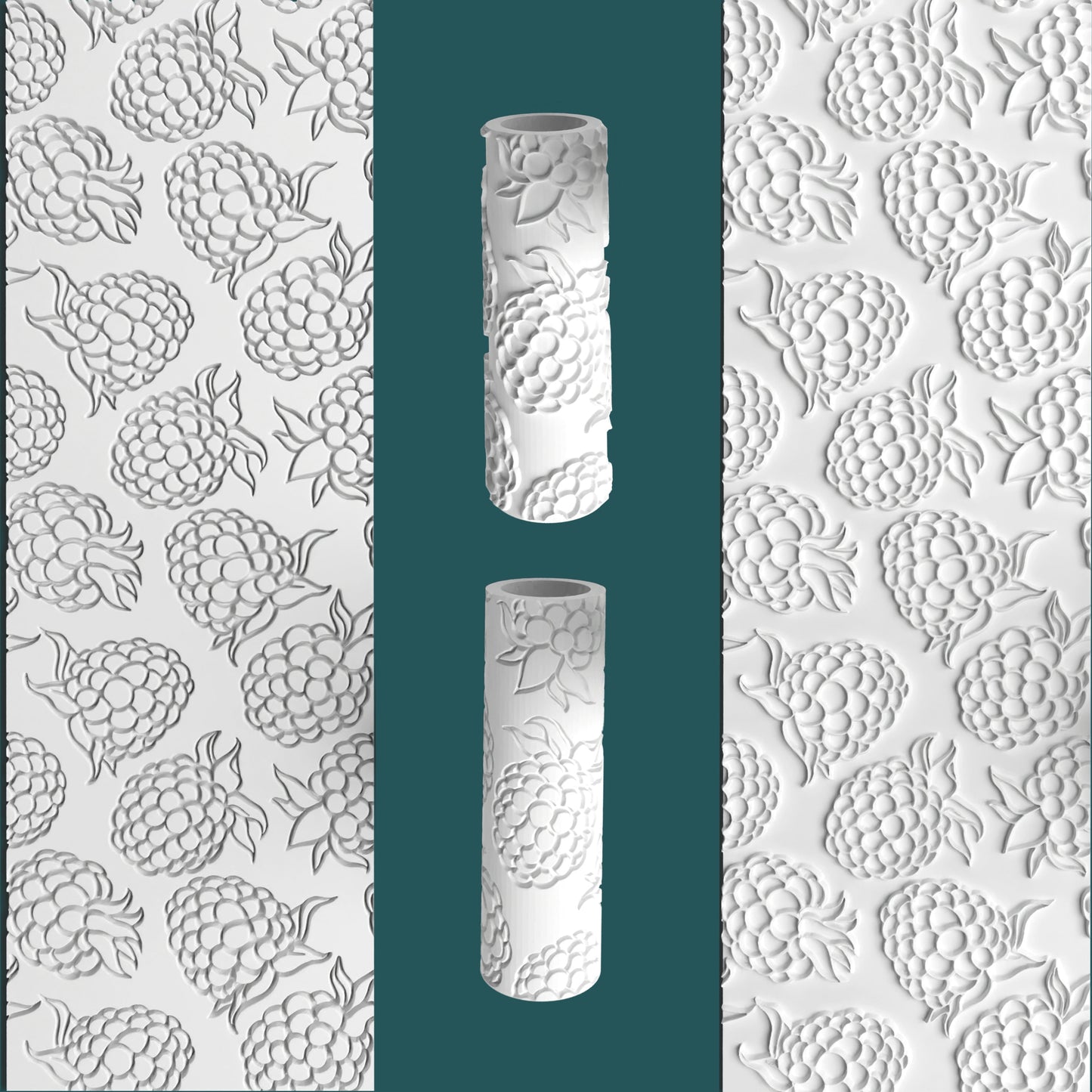 Raspberry Texture Roller – Embossed & Debossed Design for Clay, Fondant & Crafts