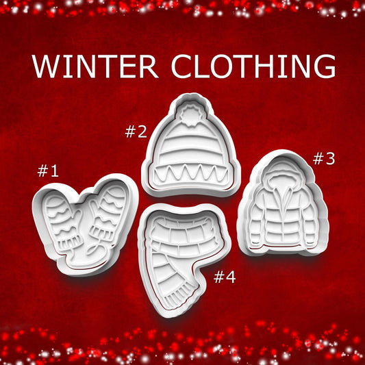 Winter Clothing Cookie Cutter Set – Mittens, Hat, Coat, Scarf