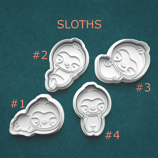 Sloth Cookie Cutter & Stamp Set – 4 Styles Available