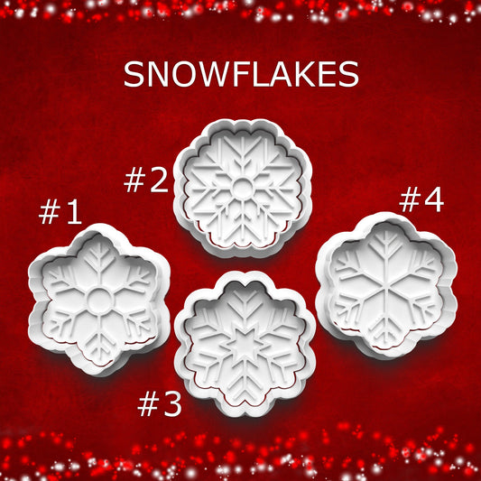 Snowflake Cookie & Clay Cutter Set – Winter Ornament & Earring Designs