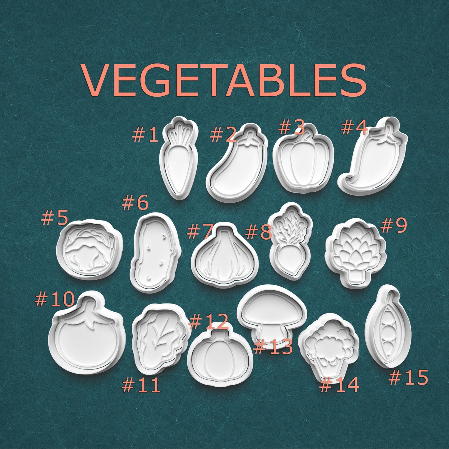 Vegetable Cookie Cutter Set with Stamps
