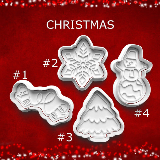Christmas Cookie Cutters – Mittens, Snowflake, Tree & Snowman Set