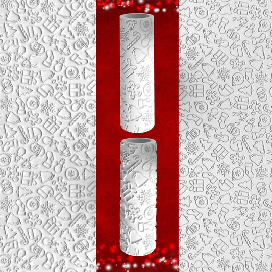 Christmas Embossing Roller - Holiday Pattern for Baking & Crafts