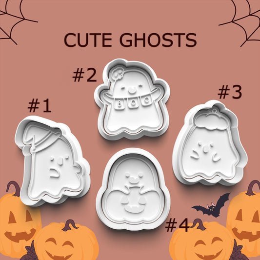 Cute Ghost Cookie Cutter Set – Adorable Halloween Characters (4-Pack)