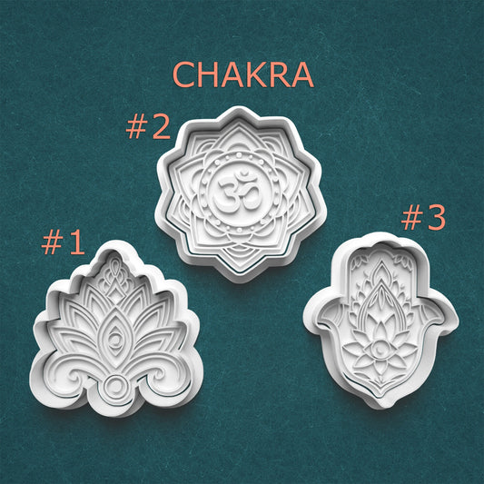 Chakra Cookie Cutter Set – Lotus, Om, & Hamsa Designs
