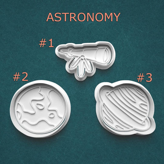 Astronomy Cookie Cutter Set ~ Telescope ~ Moon ~ Saturn ~ Space Baking Tools