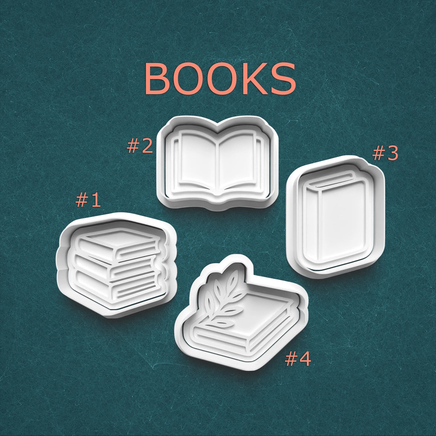 Book Cookie Cutter Set with Stamps