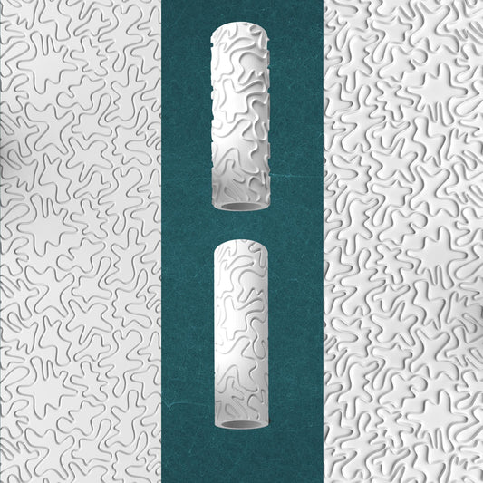 Splash and Squiggle Embossing Roller - Abstract Pattern for Baking & Crafts
