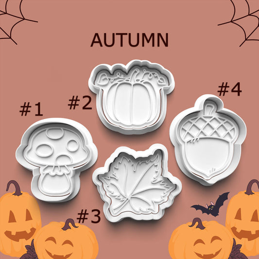 Autumn Cookie Cutter & Stamp Set – 4 Styles Available