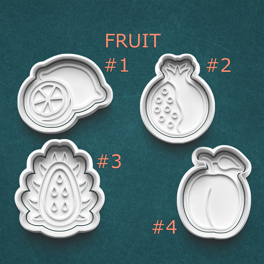 Fruit Cookie Cutter Set – Dragonfruit, Lemon/Lime, Peach & Pomegranate (4 Pack)