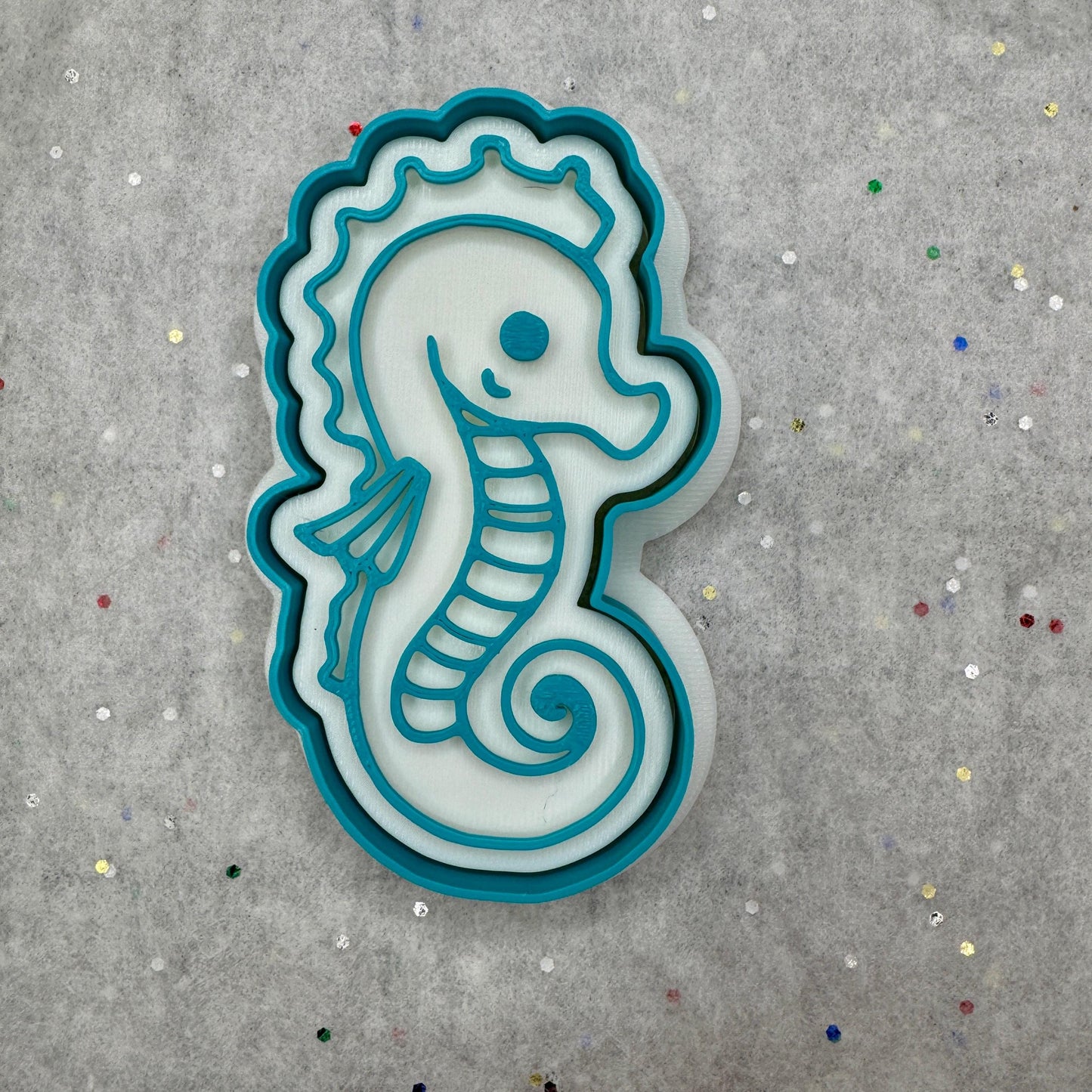 Seahorse Cookie Cutter – Seahorse Clay Stamp