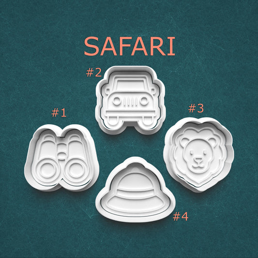 Safari Theme Cookie Cutter & Stamp Set – 4 Styles Available