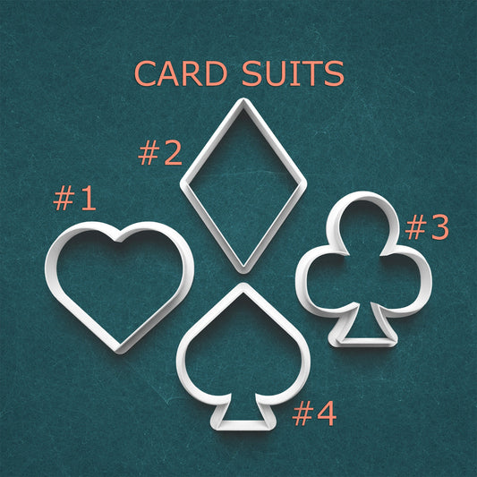 Card Suits Cookie Cutter Set – Heart, Diamond, Club, Spade