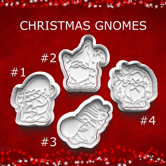 Christmas Gnome Cutter & Stamp Set – Whimsical Holiday Baking Tools