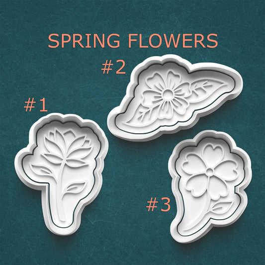 Spring Flowers Cookie Cutter Set – 3 Floral Shapes