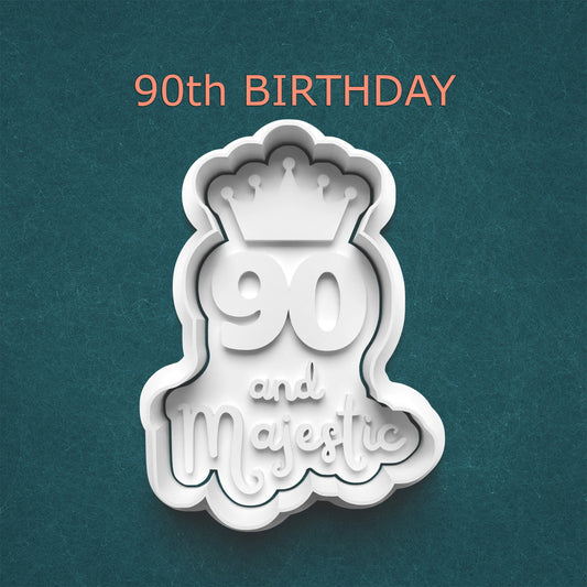 90 and Majestic Cutter & Stamp – Milestone Birthday Cookie Design